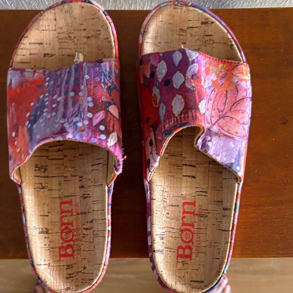Born Multicolor Cork Slide Sandals